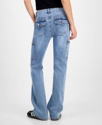 Juniors' Low Rise Cargo Bootcut Jeans