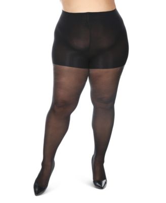 Women's Curvy Sparkle Sheer Nylon Control Top Tights MM-2304	