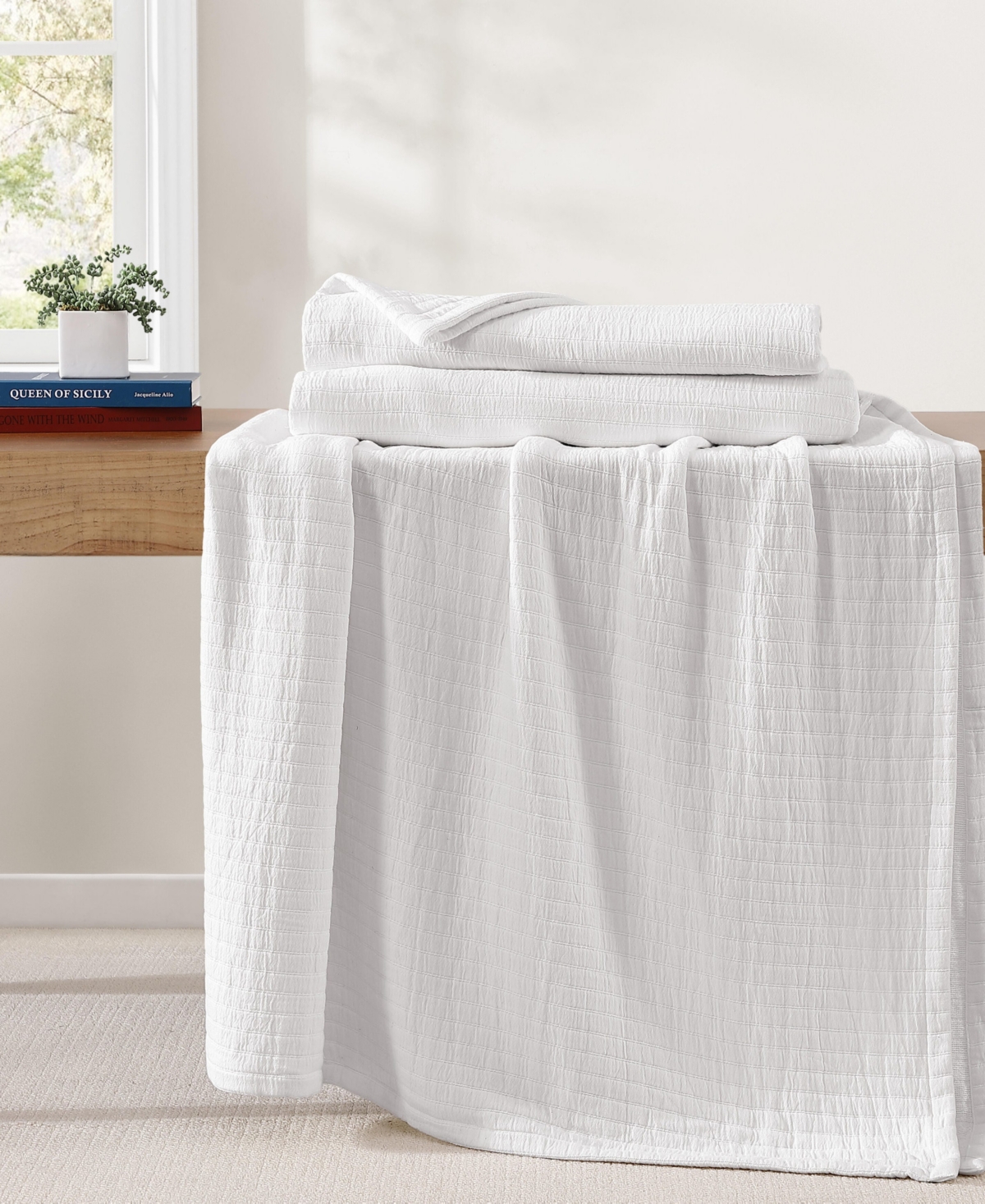 Tommy Hilfiger Essential Weave Cotton Blanket, Twin