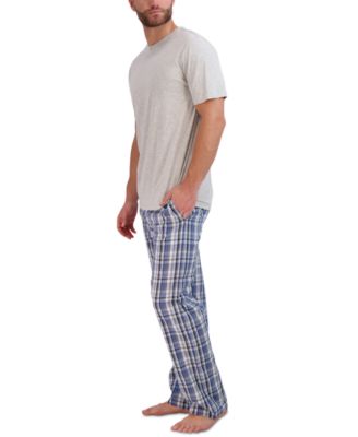 Men's 2-Pc. Relaxed-Fit Sleep T-Shirt & Stretch Plaid Pajama Pants Set