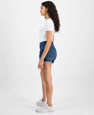 Juniors' Frayed-Hem Destructed Shorts
