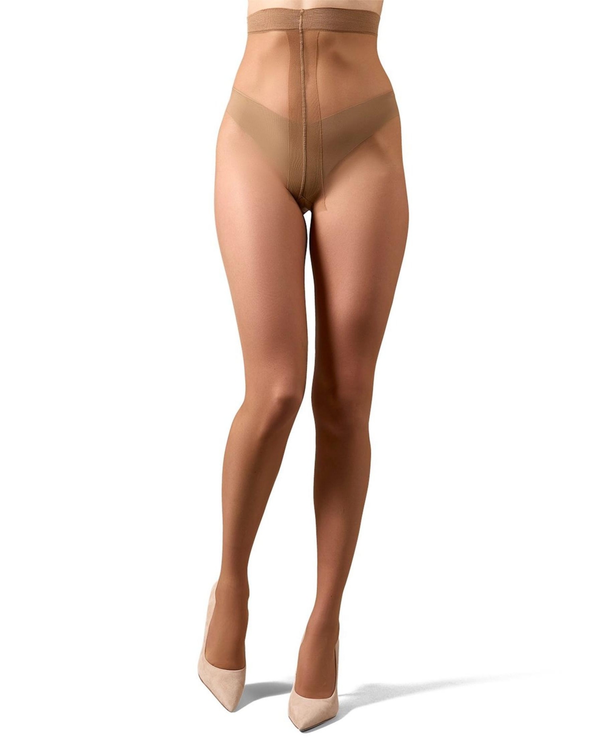 Memoi Women's Crystal Sheer Control Top Pantyhose Mm-210 In Honey