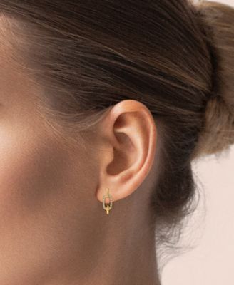 Diamond Link Small Hoop Earrings (1/6 ct. t.w.) in 14k Gold