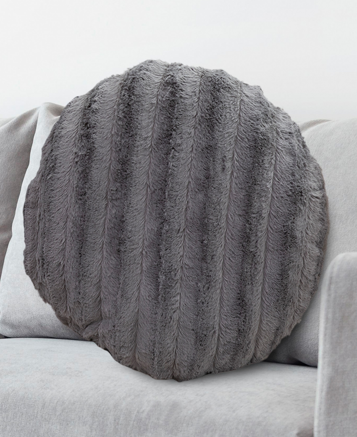 Cheer Collection Decorative Round Deccorative Pillow Set, 18" X 18" In Gray