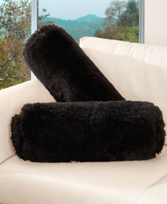 Shaggy Bolster Decorative Pillow Set, 8" x 24"