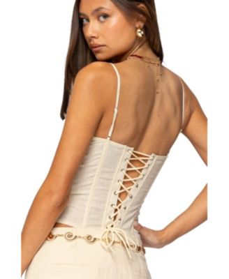 Women's Avena Linen Look Lacey Corset