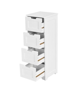 Bathroom Floor Cabinet Free-Standing Side Storage Organizer w/ 4 Drawers