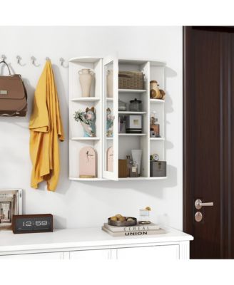 Bathroom Wall Medicine Cabinet Wall Mounted Storage Organizer w/ Mirror Door