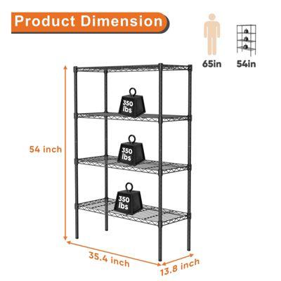 Storage Shelving Unit, Adjustable Metal Wire Racks Heavy Duty Standing Shelf Organizer