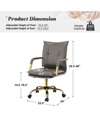 Modern Home Office Desk Chair with Golden Legs