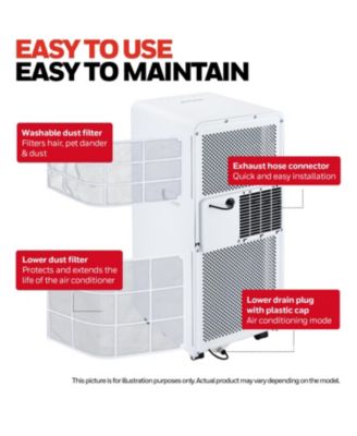 13,500 BTU Slim & Smart WiFi Portable AC with Fan, Dehumidifier, Alexa/Google Home Voice Control – Cools Up to 660 Sq. Ft., HX4CESVWG0 (10,000 BTU SACC)