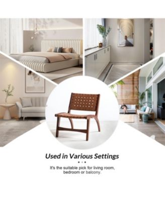 Mid-century Modern Borah Side Chair with Faux Leather Back