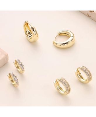 Dainty Huggie Hoop Earrings -3 Pairs