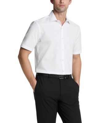 Men's Slim-Fit Short-Sleeve Spread Collar Shirt