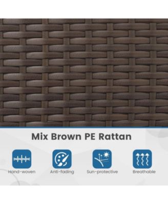 Set of 4 Furniture Set w/ Washable Cushions & Tempered Glass Coffee Table