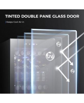 4.5 Cu.ft Beverage Cooler Compact Drink Fridge with Glass Door and Digital Temperature Control