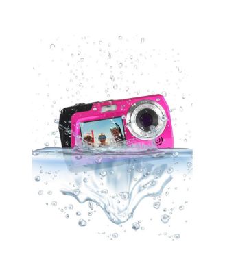 MN40WP 48MP QHD Dual LCD Screen Waterproof Camera, Pink