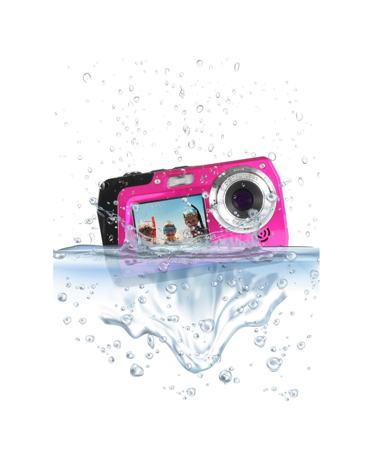 Minolta MN40WP 48MP Qhd Dual Lcd Screen Waterproof Camera, Pink