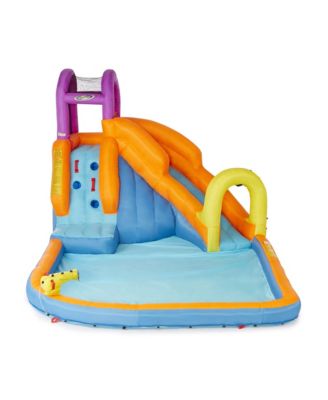 Mega Tornado Twist Outdoor Inflatable Kids Water Park with Slide, Water Cannon, Splash Pool and Climbing Wall