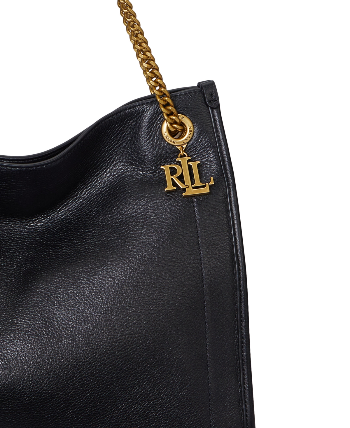 Ralph Lauren Pebbled Leather Large Bradley Tote Bag