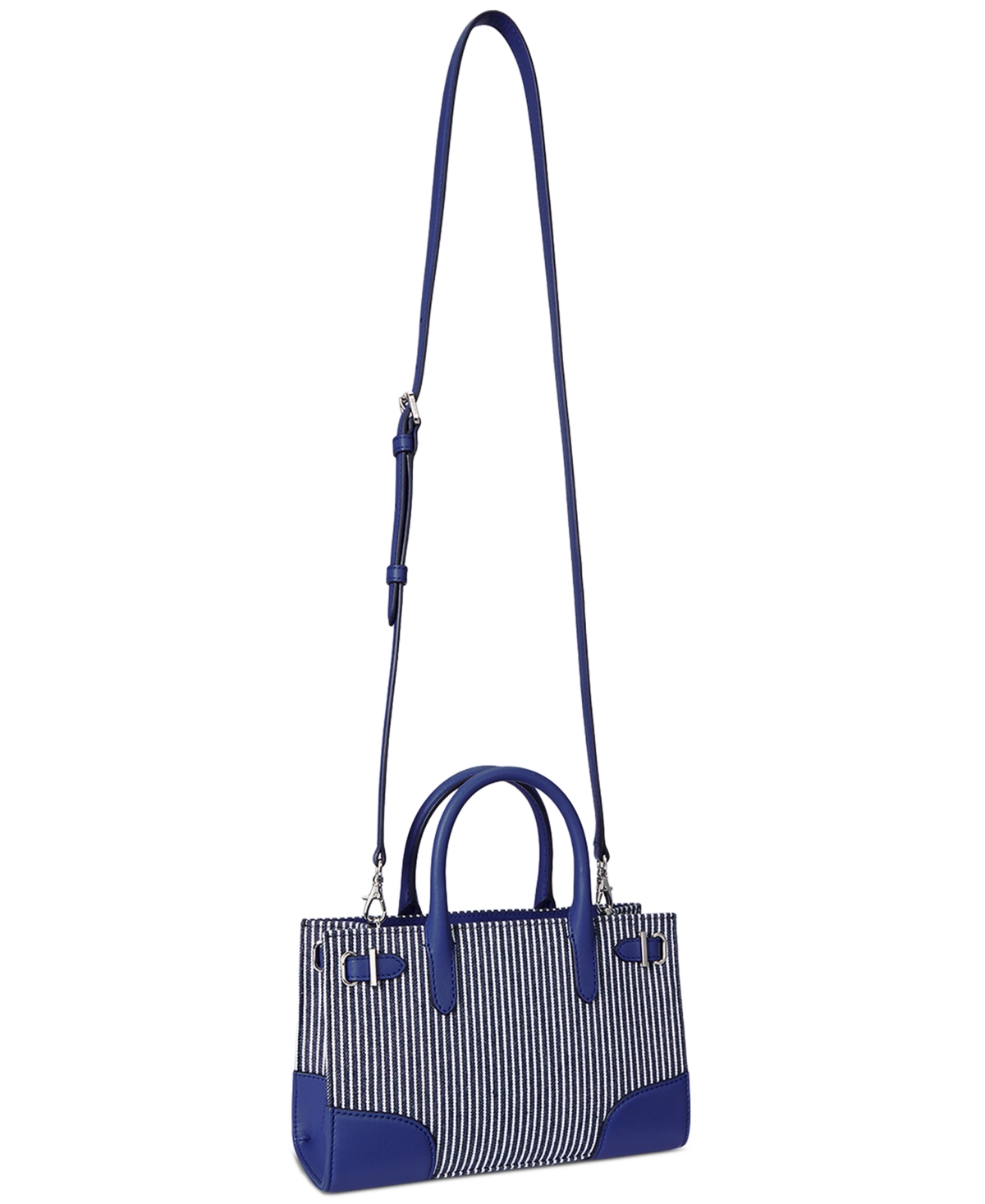 Ralph Lauren Striped Canvas Small Devyn Tote Bag