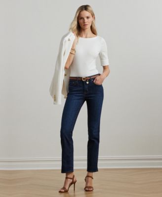 Ralph Lauren Mid Rise Straight Jean Regular Short Lengths 0p 22wl In White