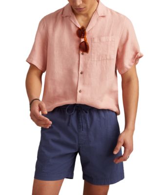 Men's Linen Short Sleeve Camp Collar Shirt