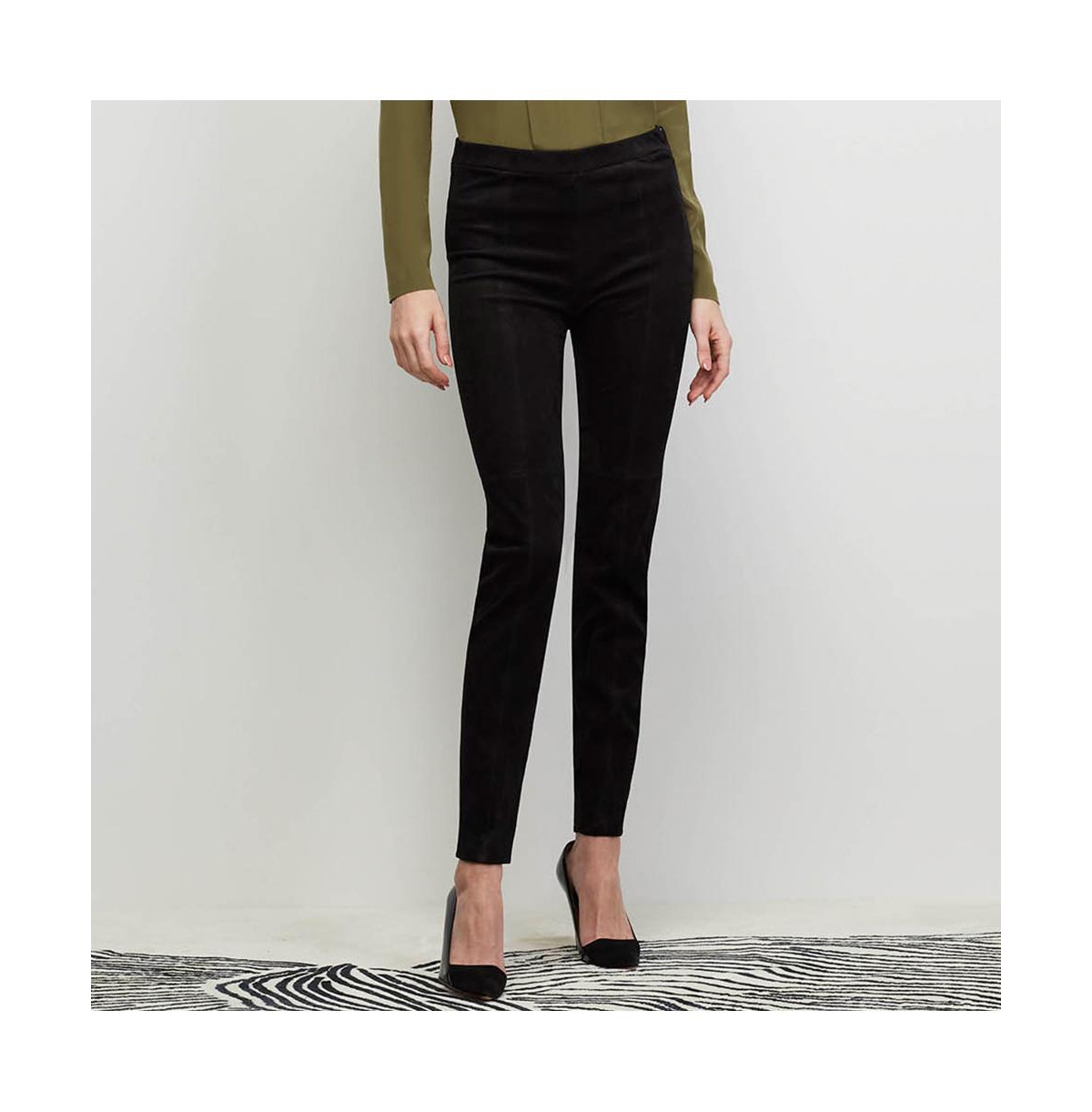 Women's Black Suede Leggings Catwalk - Black
