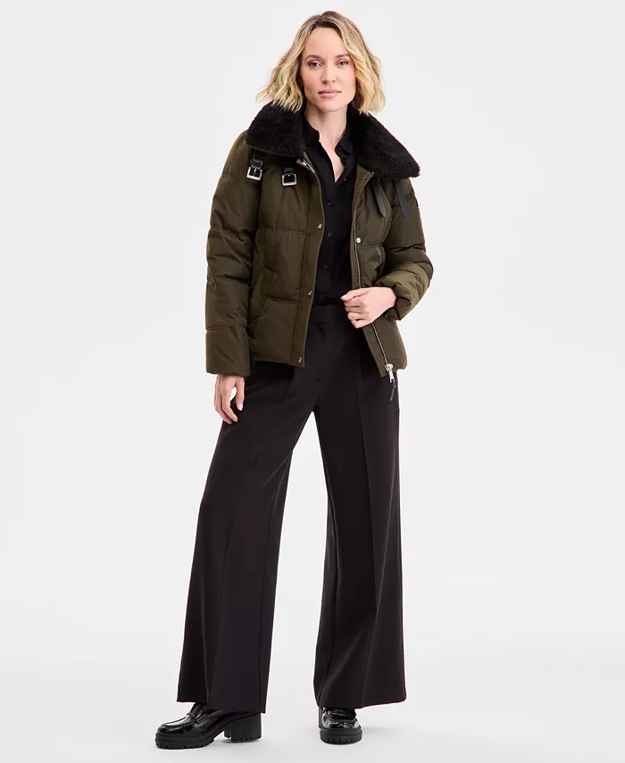 Women's Faux-Fur-Collar Zip-Front Puffer Coat - thumbnail 6