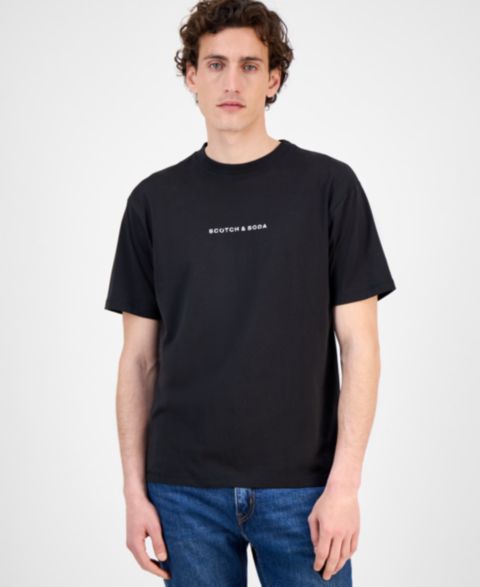 Мужская футболка SCOTCH & SODA Core Relaxed-Fit Logo, цвет: Чёрный