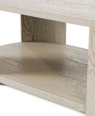 18" Oak Rubberwood Rosin Oval Modern Coffee Table