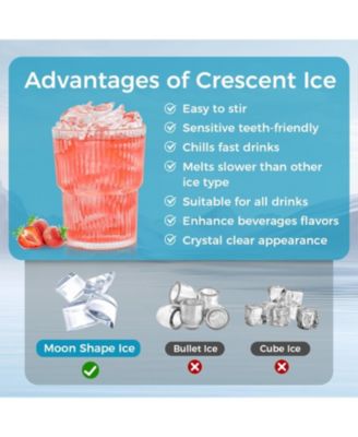  100lbs/Day Commercial Crescent Ice Machine | Dual-Position Undercounter/Freestanding | Adjustable Ice Thickness | Bar & Cafe Use