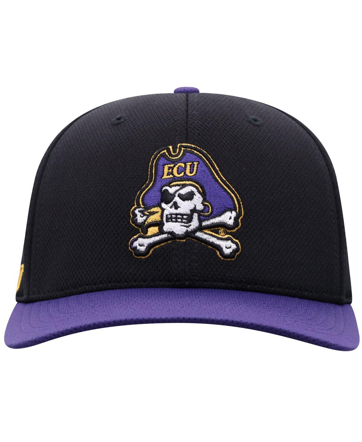 Top Of The World Men's Black Ecu Pirates Reflex Fitted Hat In Black