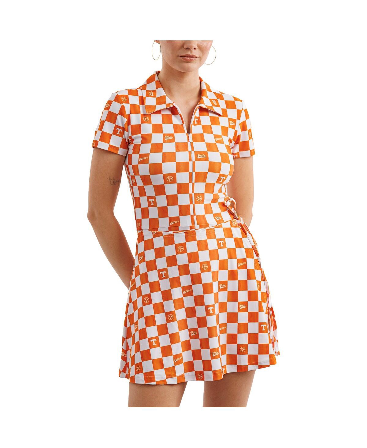 Women's Tennessee Orange Tennessee Volunteers/White Tailgate Collection Ivy Dress - Tennessee Orange, White