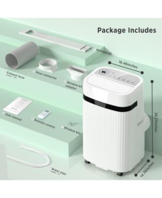 12,000 BTU Portable AC, cools up to 550 sq.ft, quiet 46dB, 4-in-1 with remote for home/office/dorms.