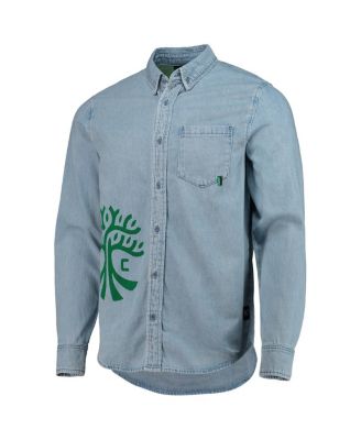 Men's Blue Austin FC Denim Button-Down Long Sleeve Shirt