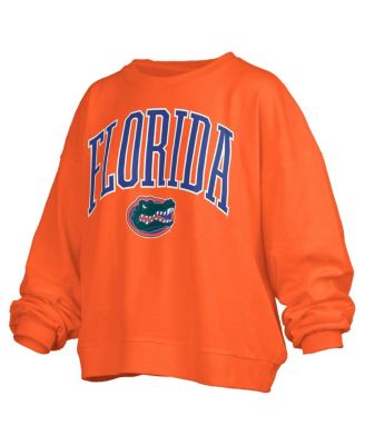 Women's&nbsp;Orange Florida Gators Janise Arch Over Logo Waist Length Oversized Pullover Sweatshirt