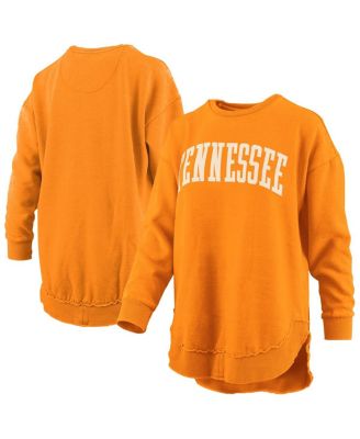 Pressbox - Women's&nbsp;Tennessee Orange Tennessee Volunteers Melange Poncho Vintage Fleece Long Sleeve Pullover Sweatshirt