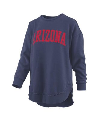 Women's Navy Arizona Wildcats Melange Poncho Vintage Fleece Long Sleeve Pullover Sweatshirt