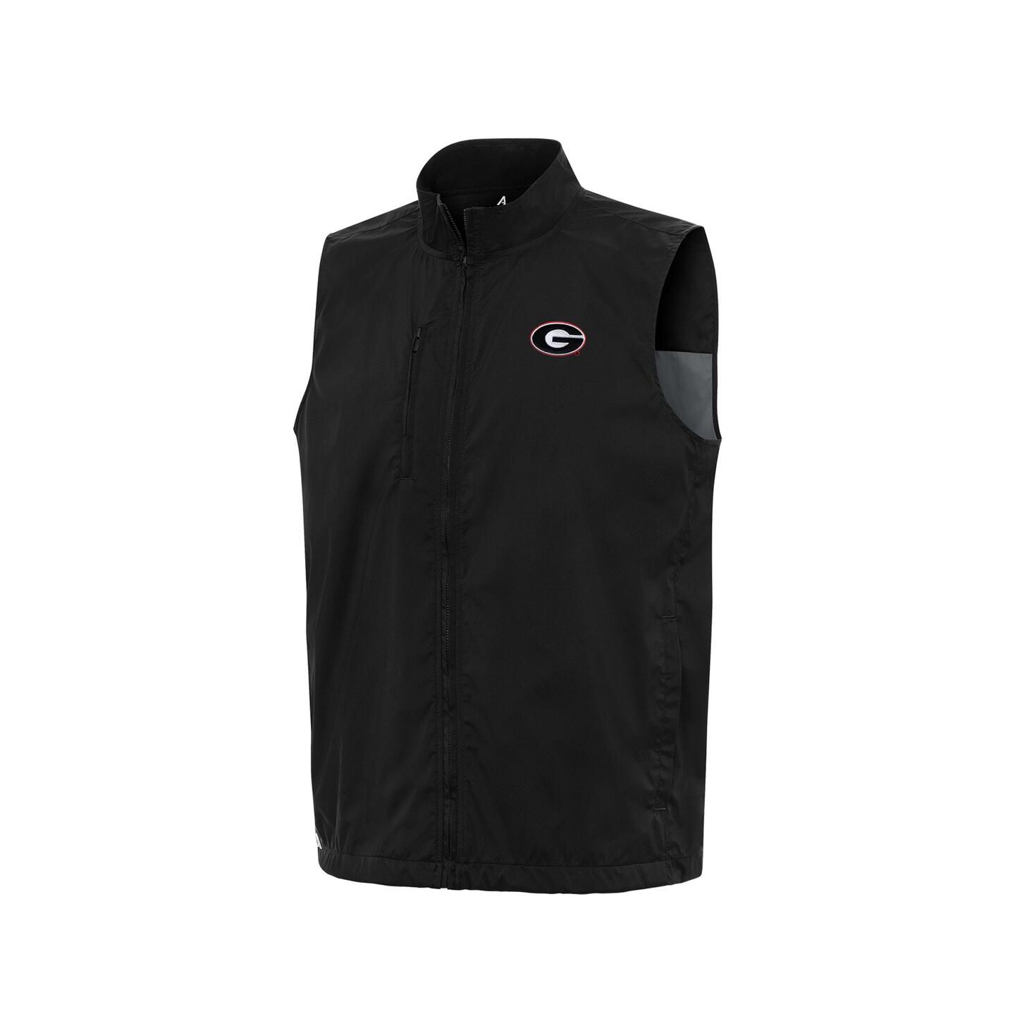 Мужской жилет Antigua Black Georgia Bulldogs Brisk Full-Zip Vest — фото 3