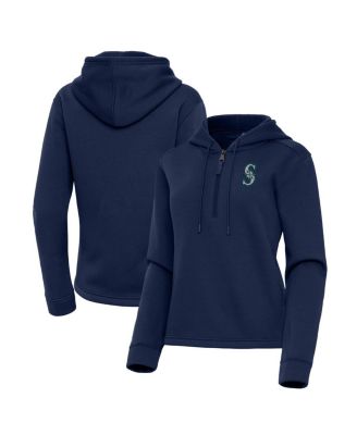 Antigua - Women's Navy Seattle Mariners Contemporary Quarter-Zip Hoodie