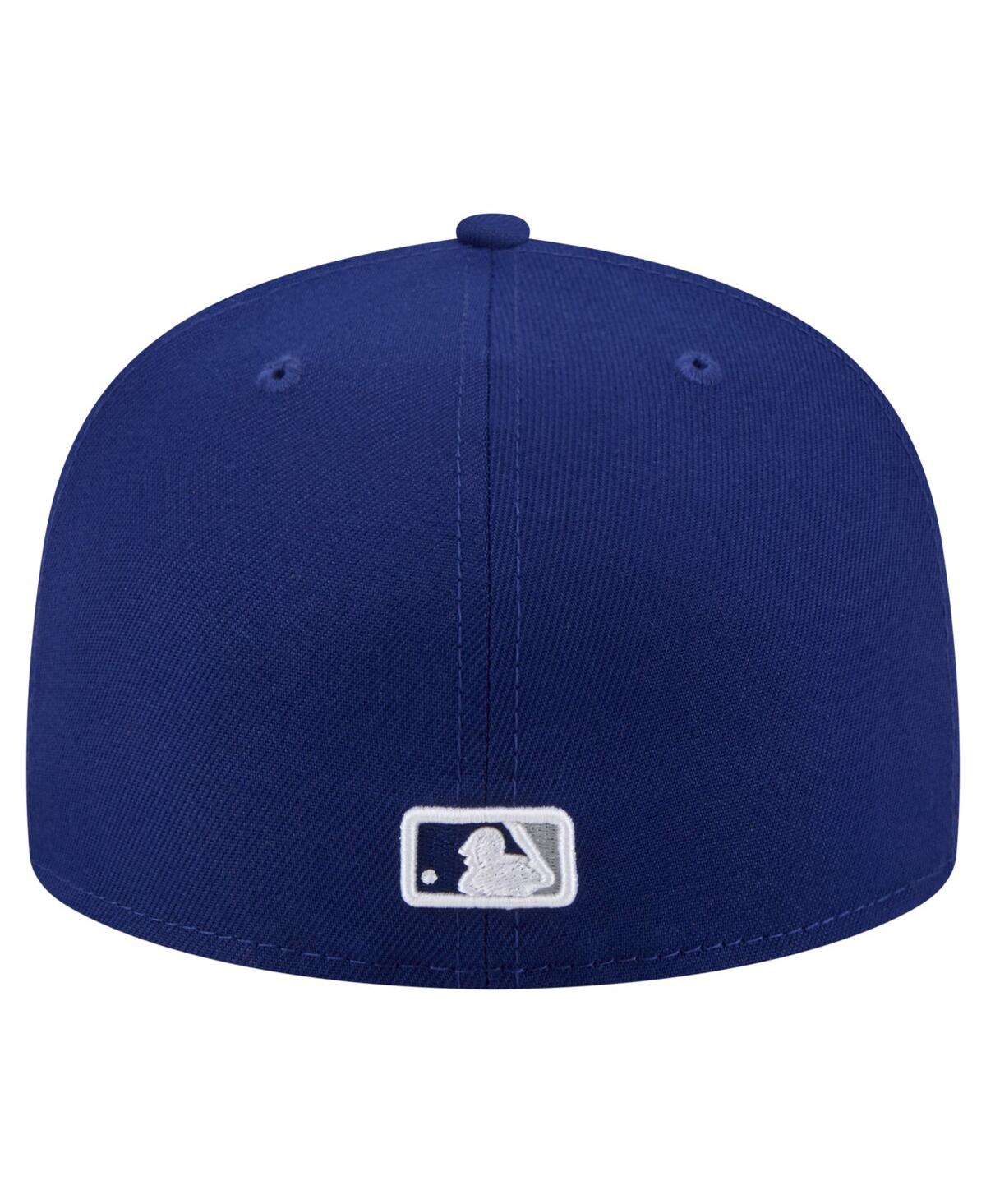 Shop New Era Men's Royal Los Angeles Dodgers Yarn Stitch 59fifty Fitted Hat