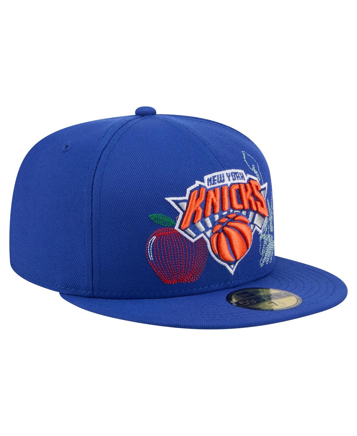 NEW ERA MEN'S BLUE NEW YORK KNICKS STATE STITCH 59FIFTY FITTED HAT 