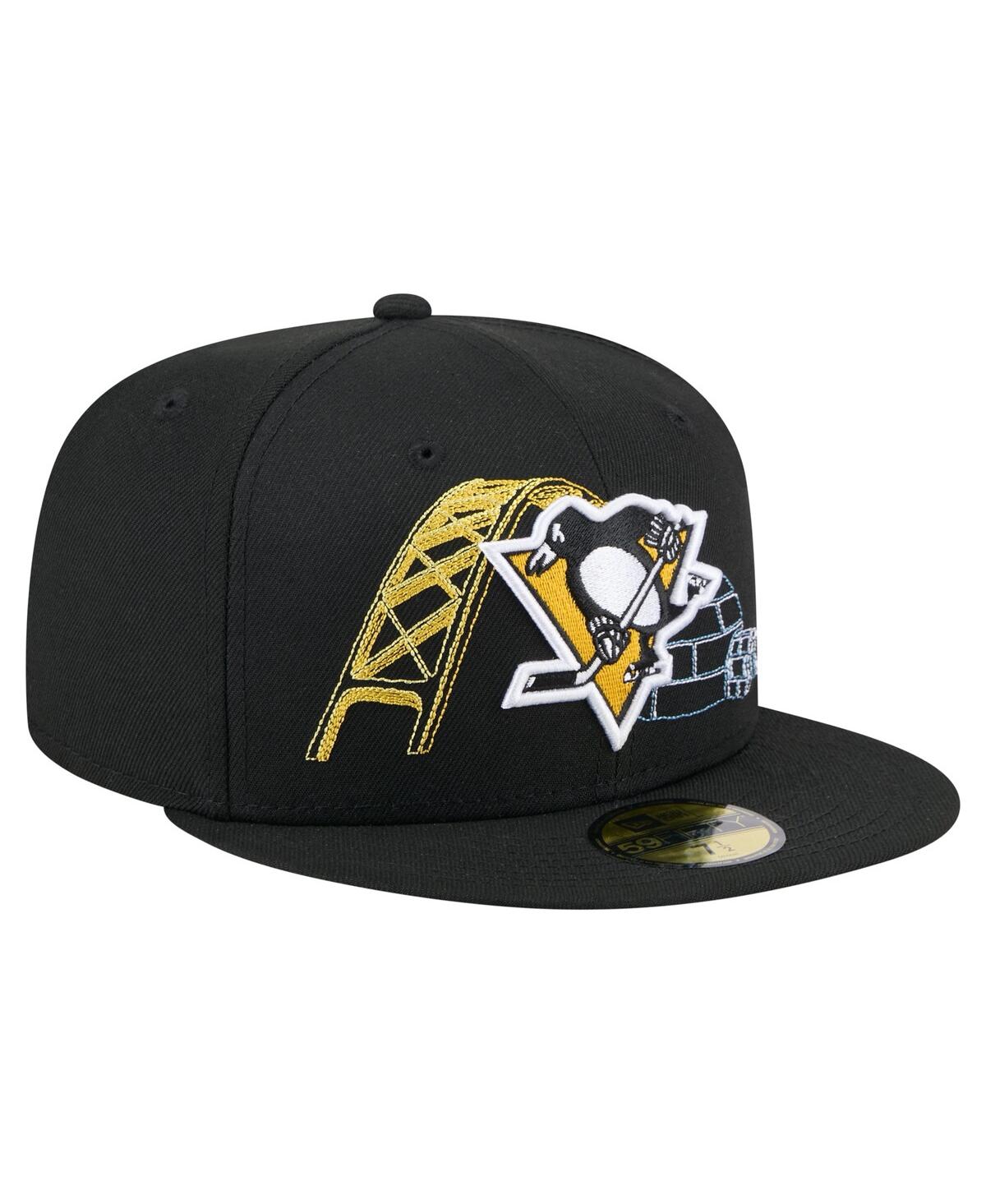 New Era Men's Black Pittsburgh Penguins State Stitch 59fifty Fitted Hat In Black