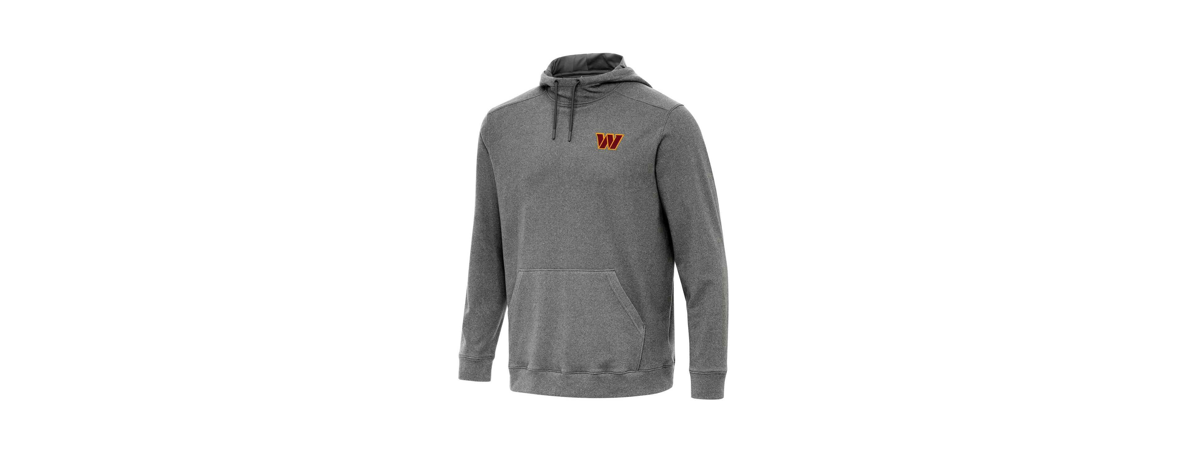 Antigua Men's Heather Black Washington Commanders Cloud Pullover Hoodie