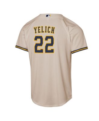 Big Boy's and Girl's Christian Yelich Cream Milwaukee Brewers Home Replica Player Jersey