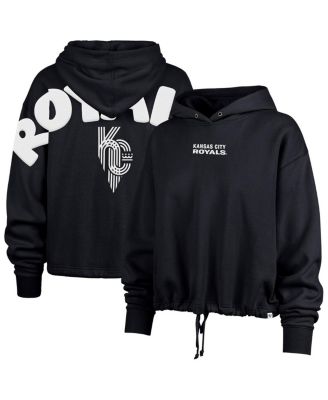 '47 Brand - Women's Navy Kansas City Royals City Connect Venice Cropped Pullover Hoodie