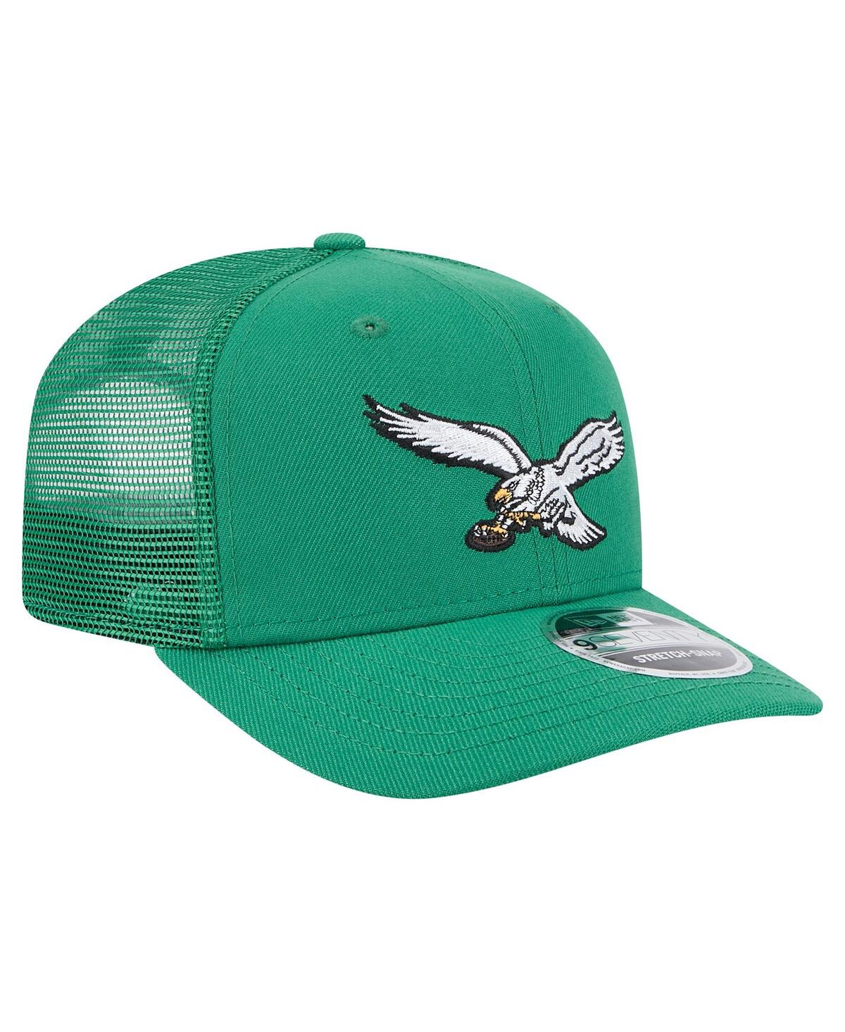 NEW ERA MEN'S KELLY GREEN PHILADELPHIA EAGLES MAIN TRUCKER 9SEVENTY STRETCH-SNAP HAT 