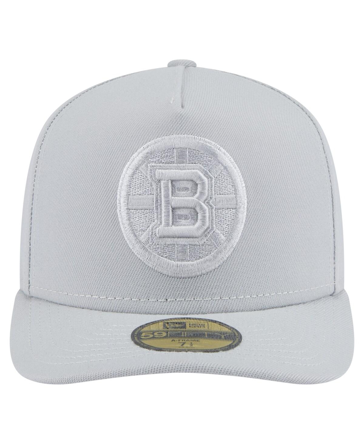 New Era Men's Gray Boston Bruins Color Pack A-frame 59fifty Fitted Hat In Gray