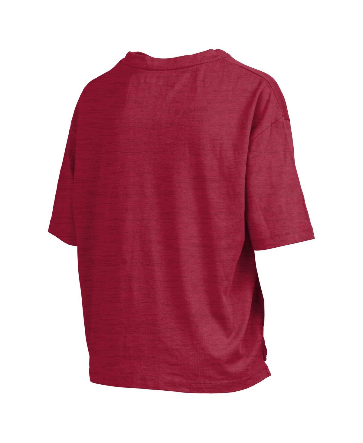 Pressbox Crimson Alabama Crimson Tide Nelson Arch Over Logo Waist Length Oversized Slub T-shirt In Red